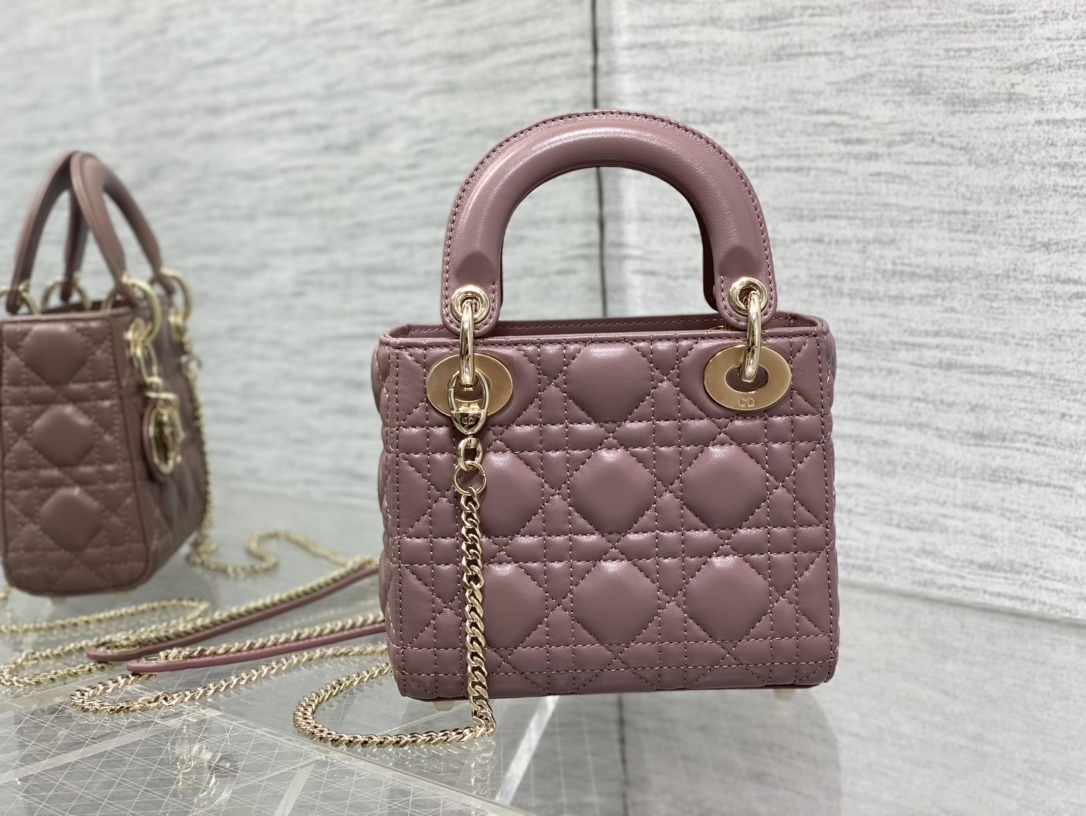 Mini Lady Dior Bag Lilac Cannage Lambskin